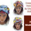 Bonnet Turban en Wax et Satin Fleurs de Mariage chez Boucl'Ebene by Aime Ti_3