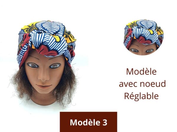 Bonnet Turban en Wax et Satin Fleurs de Mariage chez Boucl'Ebene by Aime Ti_4