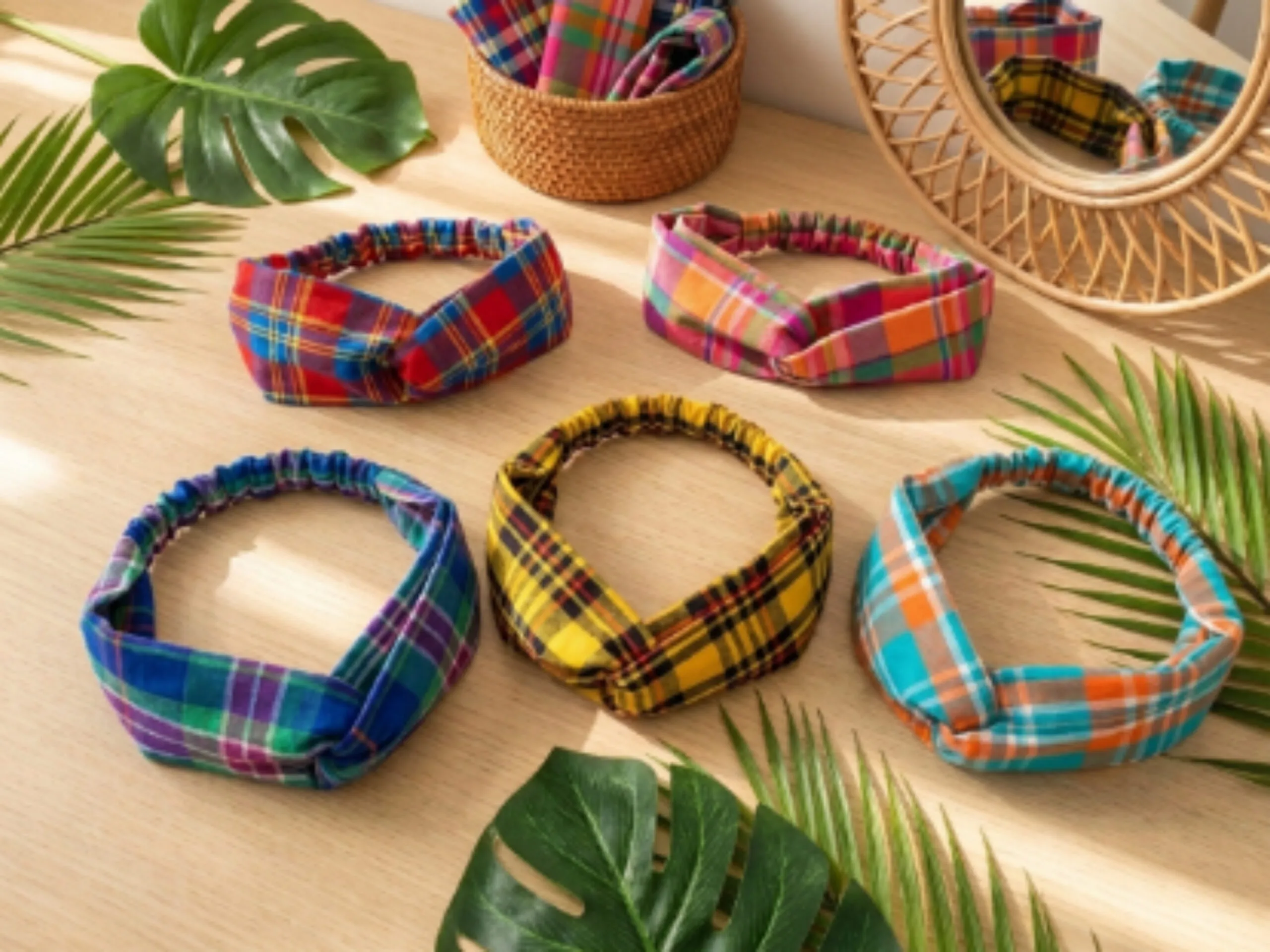 Bandeau Croisé Madras 100% Coton – Image 2