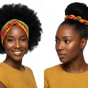 Duo Bandeau Croisé & Scrunchie Madras