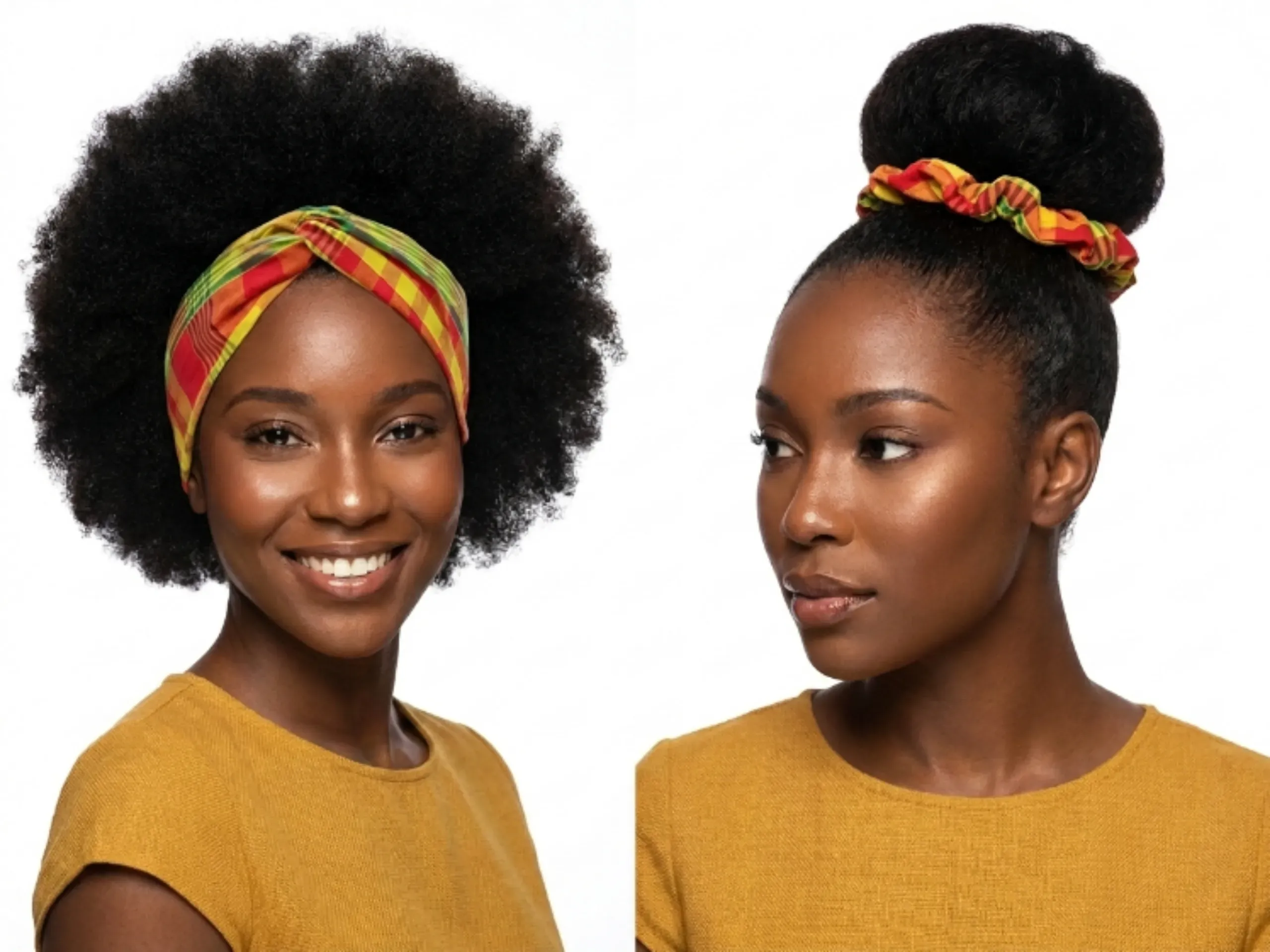 Duo Bandeau Croisé & Scrunchie Madras