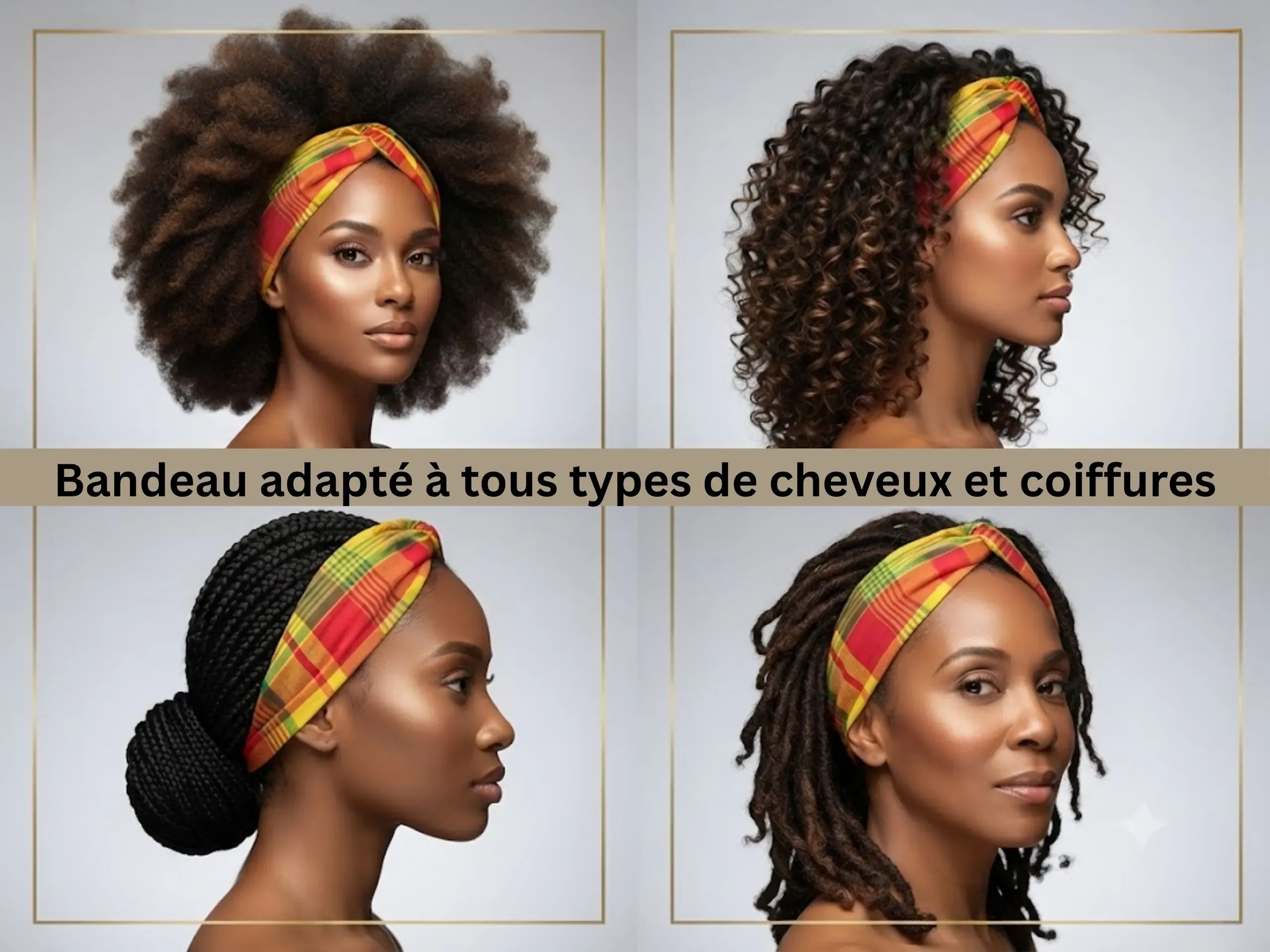 Duo Bandeau Croisé & Scrunchie Madras – Image 3