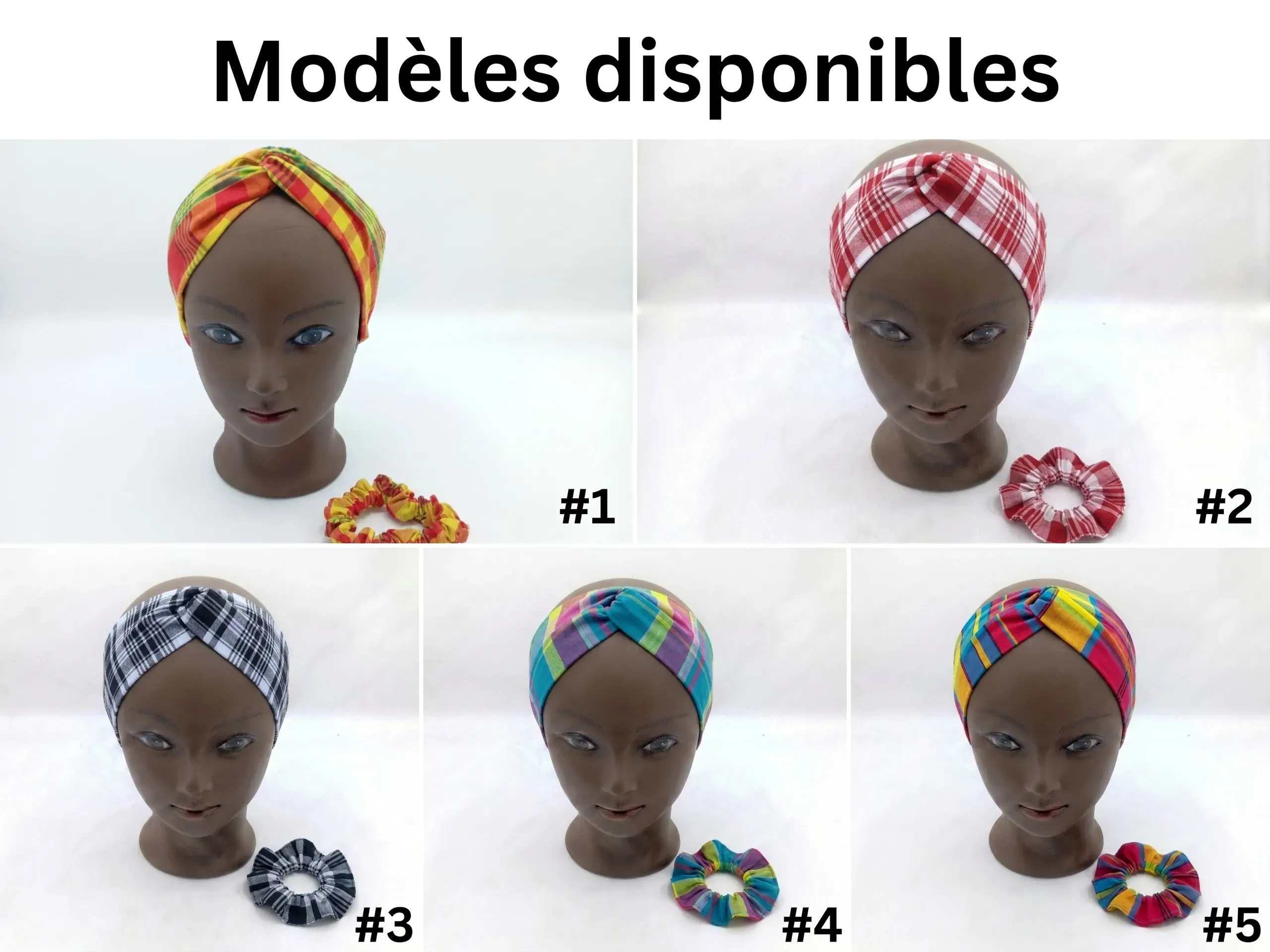 Duo Bandeau Croisé & Scrunchie Madras – Image 5